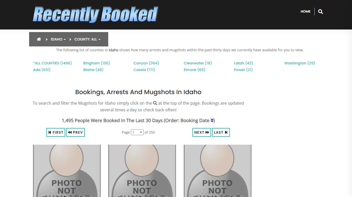 Recent bookings, Arrests, Mugshots in Idaho - Recently Booked